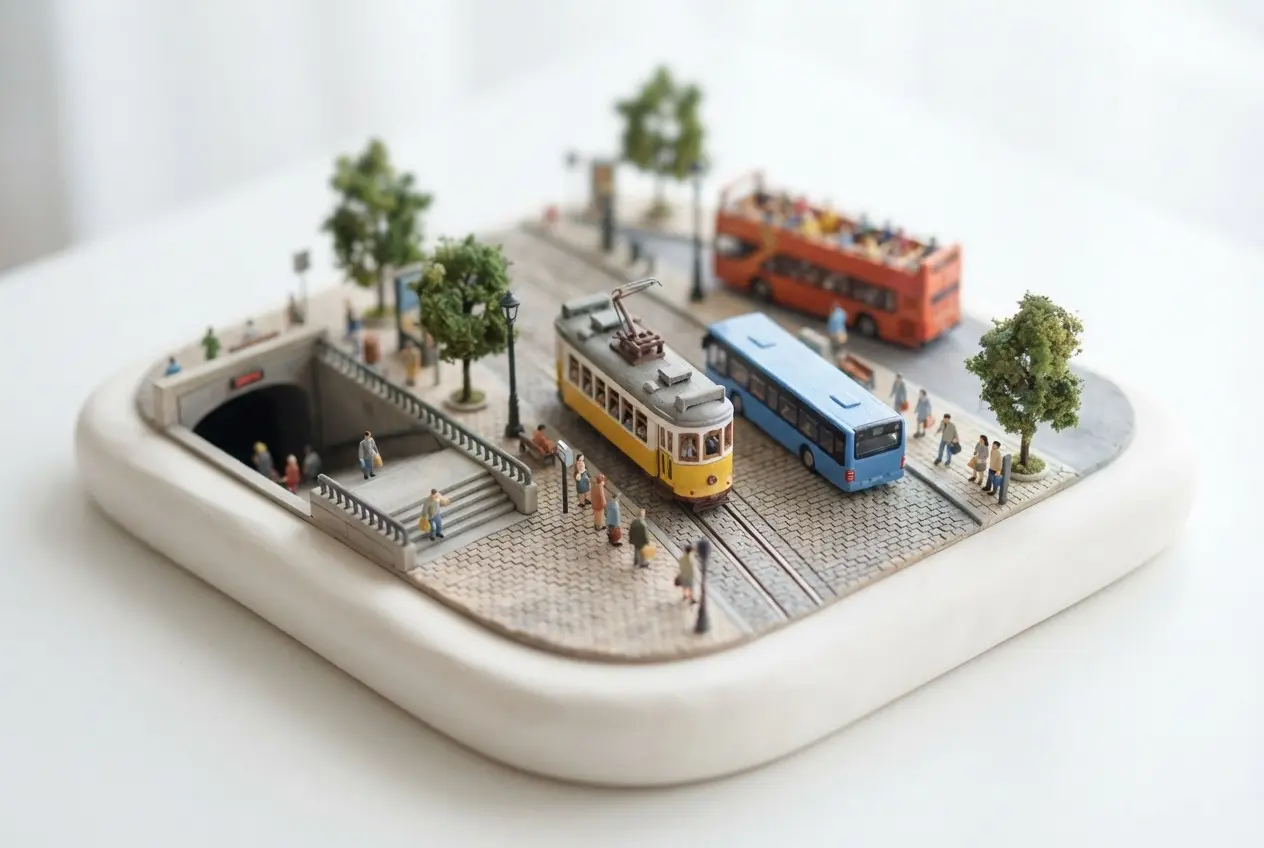The same sights by public transport
